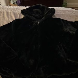 Forever21 black faux fur coat very soft and comfortable. Price $10.